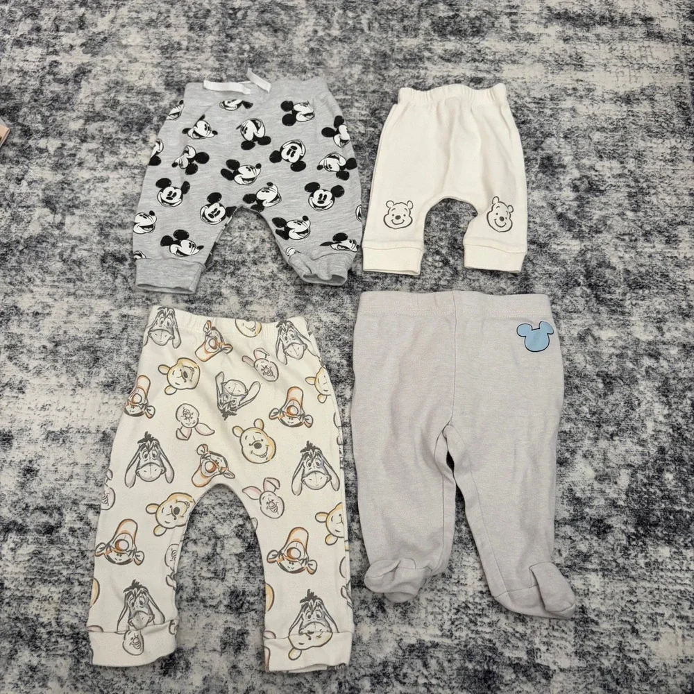 Disney Grogu Mickey Mouse Pooh Mixed 0-6 Months Baby Clothing Lot 11pc Bundle